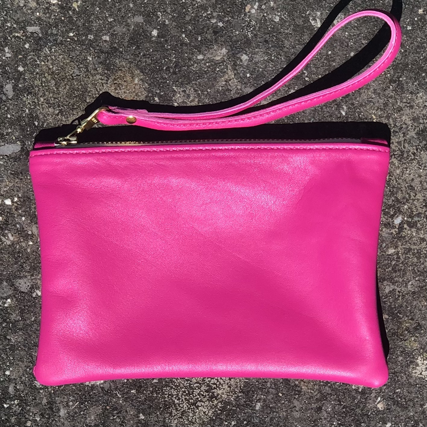 Bright Leather Purse or Clutch Bag with Wrist Strap. Hurdwick