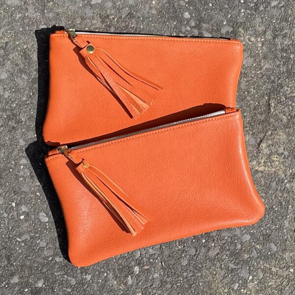 Bright orange purse best sale